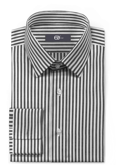 Black striped french cuff poplin cotton Dress Shirt