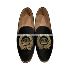 Black Velvet With Golden Zardosi Embroidery Loafers