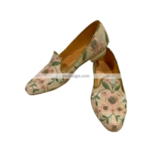 Hand Embroidered Peach Loafers for Men