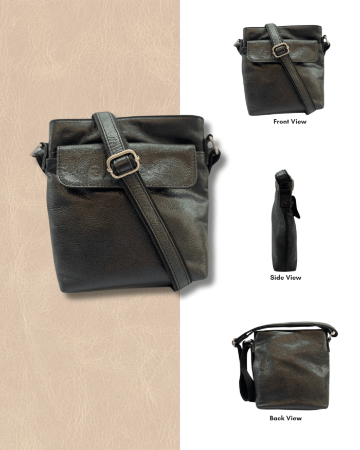 Black Leather Bag - 50