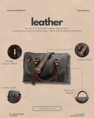 Black Leather Bag - 58
