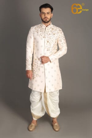 Warm Creme Sherwani Set