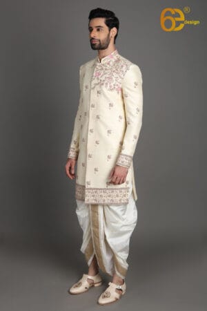 Rich Creme Sherwani Set