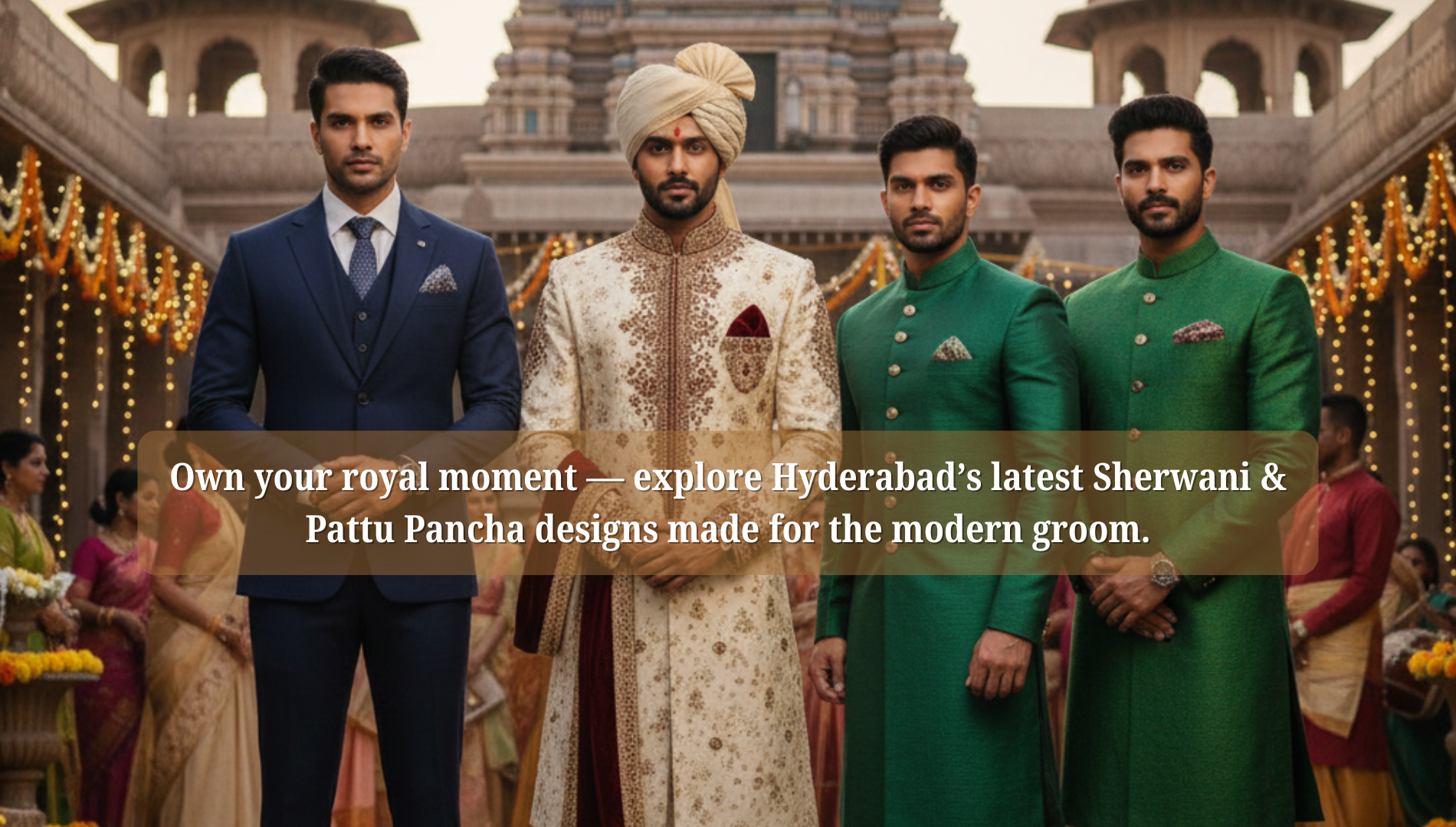 Groom Wedding Dress in Hyderabad – Latest Sherwani & Pattu Pancha Designs