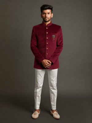 elegant royal look bandhgala suit