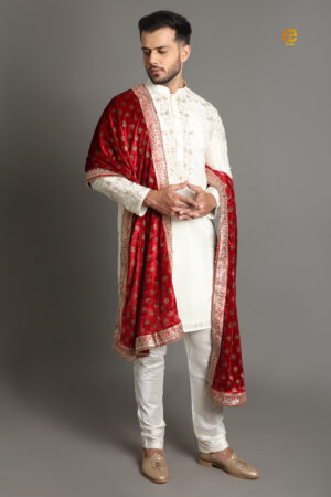 Kanchipuram Silk Kurta with Hand Embroidery