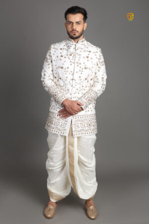 Ivory Heavy Embroidered Sherwani