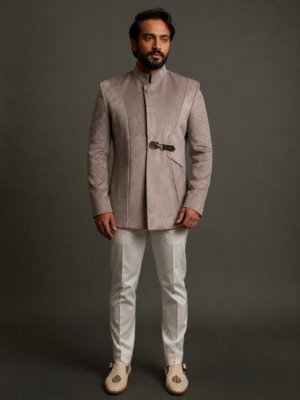 Velvet Bandhgala with Hand Crafted Detail Pattern