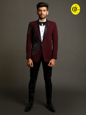 Burgundy Suit with Hand Embroidery | Men's Formal Wear