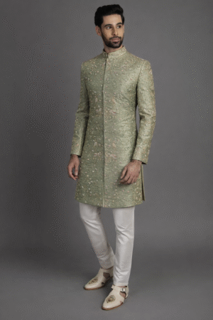 pista green sherwani for wedding