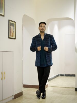 Open Jacket with Silver Kardana Work