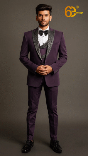 Men's Lavender Tuxedo Set with Waistcoat | Wedding Wear