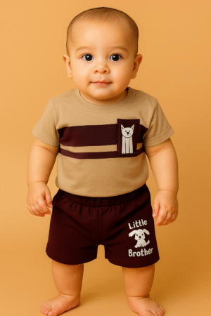 Cute Puppy Print T-Shirt & Shorts
