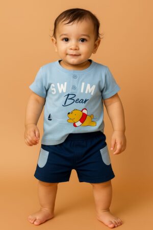 Baba Bear Baby Boy T-Shirt – Cute Bear Print Cotton Tee