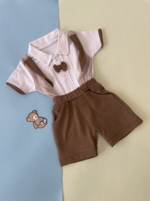 Attached Jacket Style Shirt with Shorts & Bow Tie